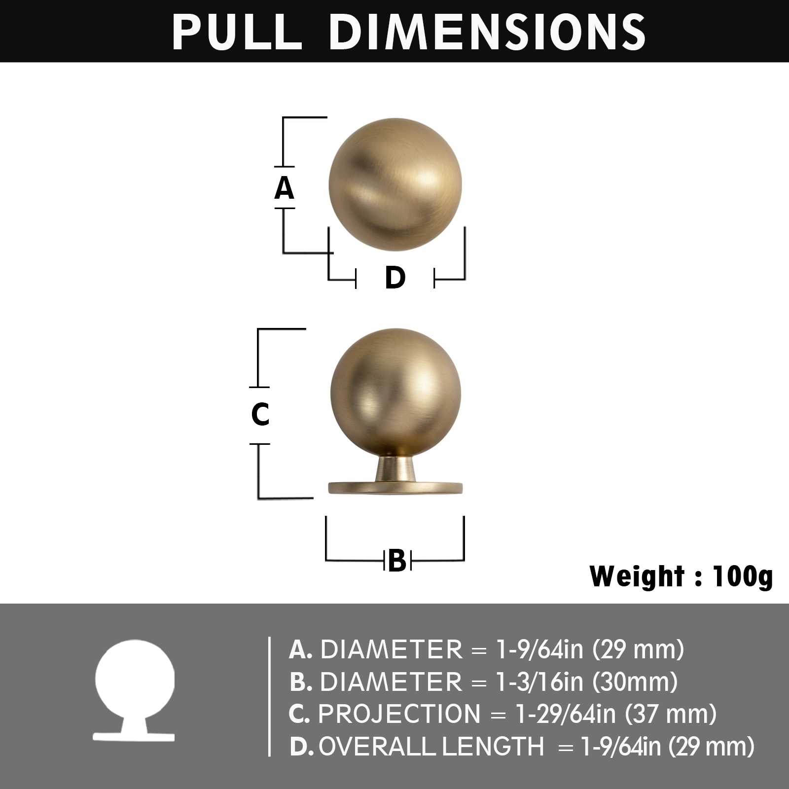 Miaokesen 9595UBR-KNOB-PLUS Cabinet-Knobs - View #2