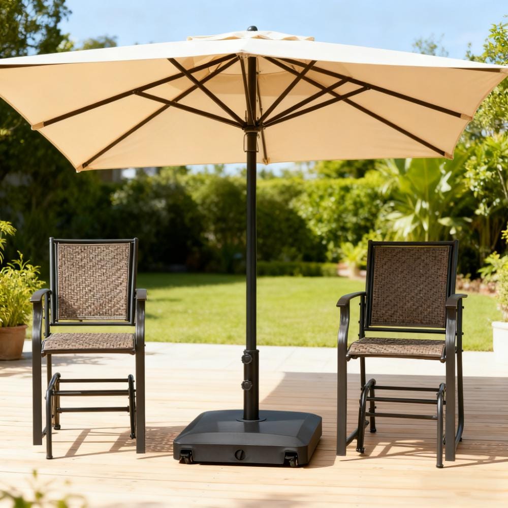 lowes patio umbrella base with wheels Verano Garden Wheels, Weighted Base, 52lbs, Black This 225 Patio Umbrella Bases for Sturdy