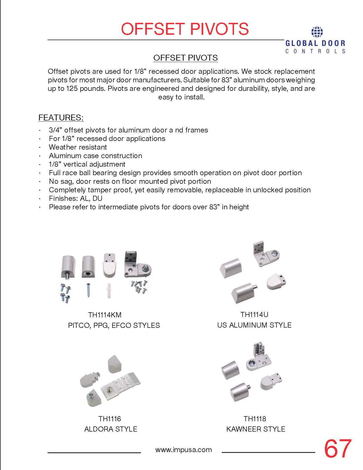Global Door Controls TH1114KM-RH-DU Entry-Door-Hinges - View #3