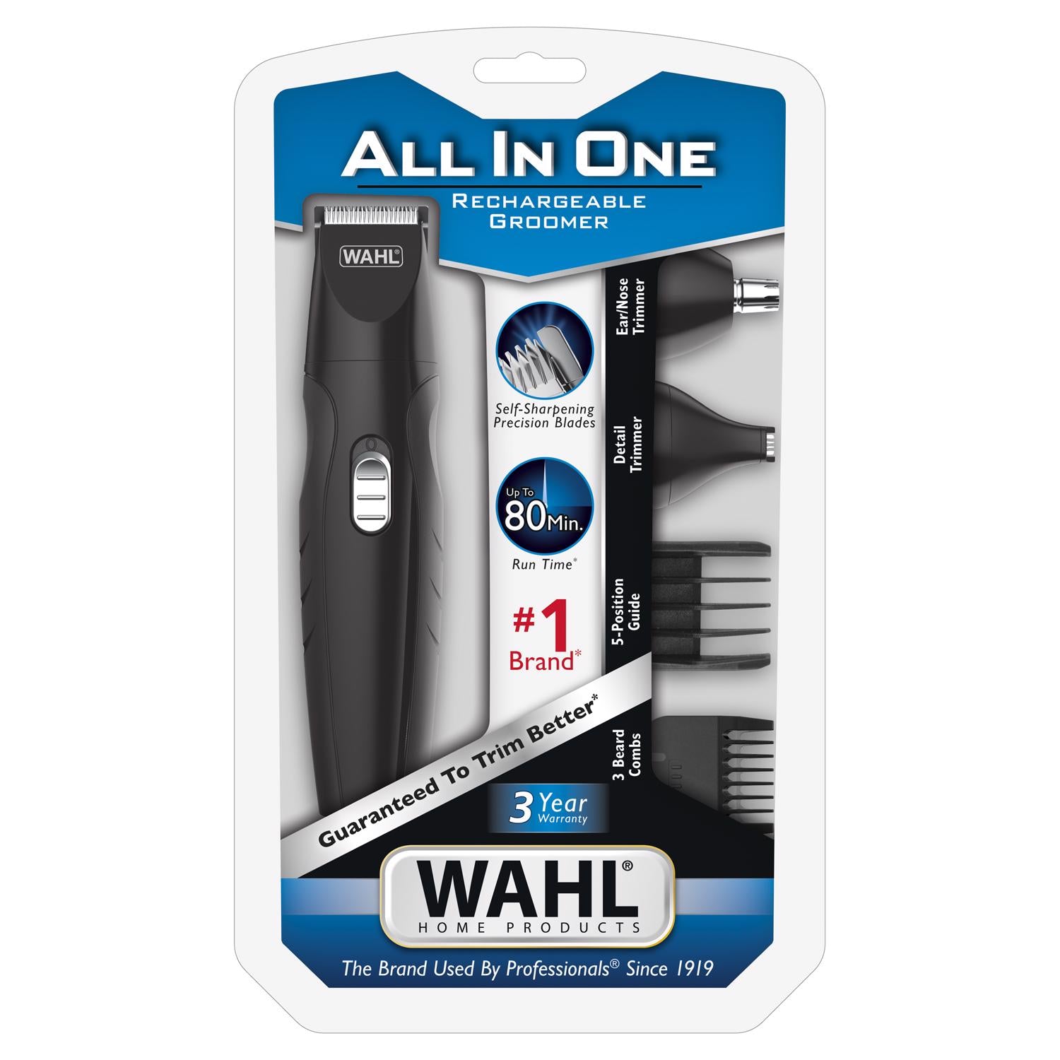 Wahl  All In One Beard Grooming System Cordless Lithium Ion Trimmer Black