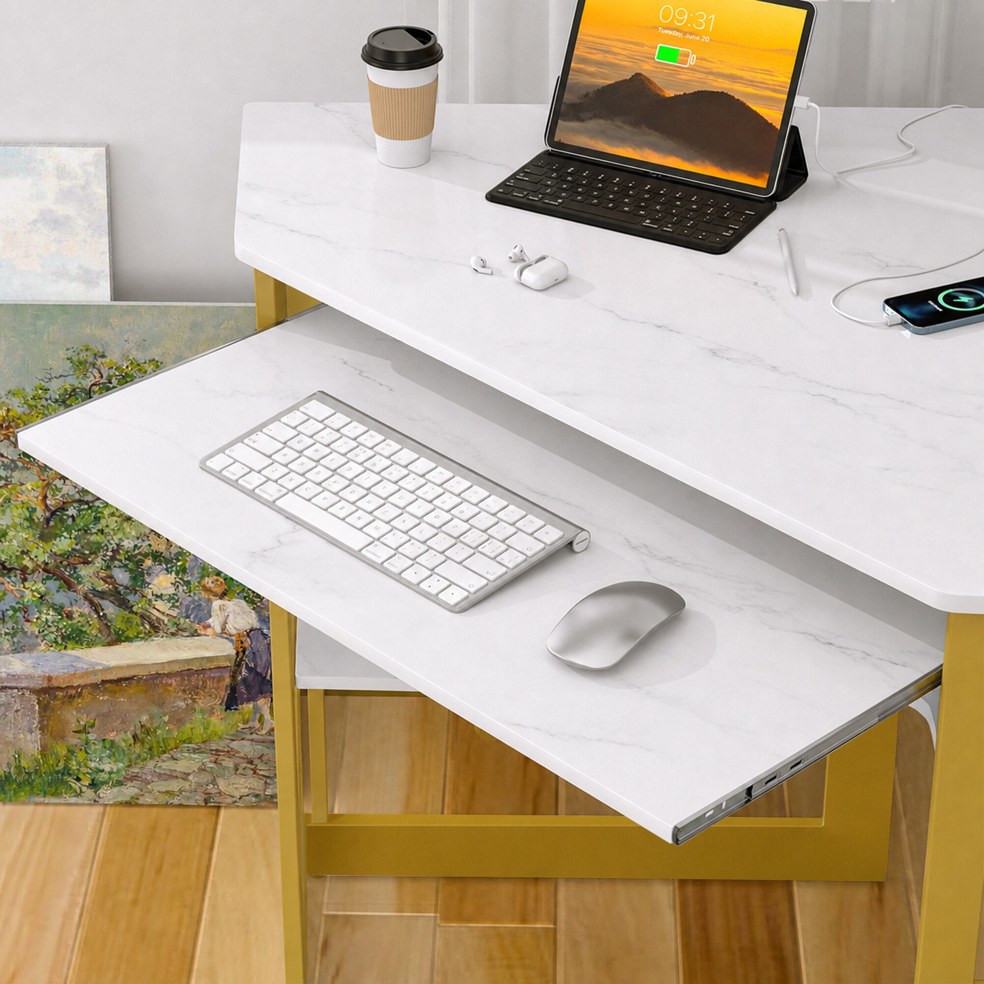 Vecelo LOE-BL-CD03-GLD-UP Office-Tables - View #9