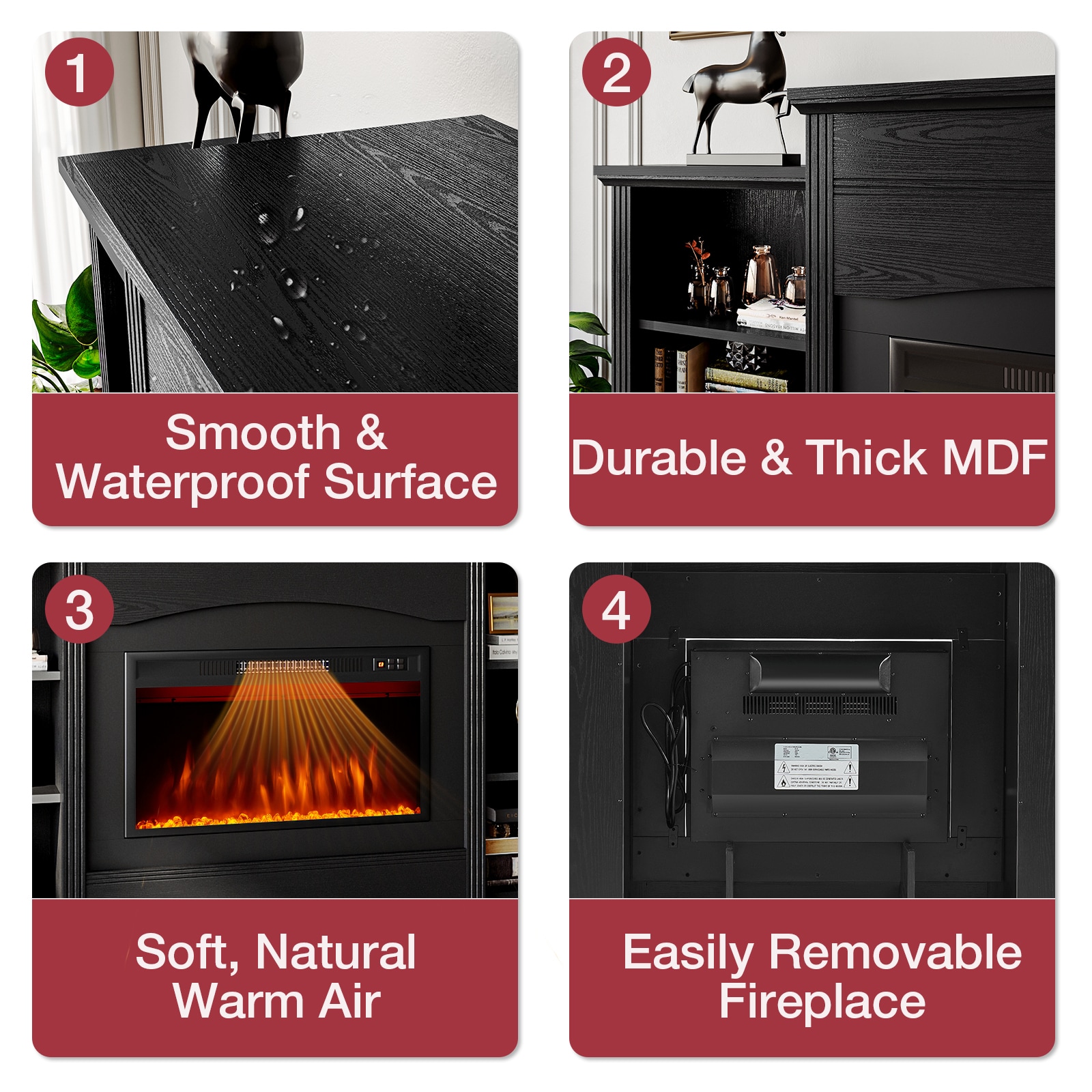 AOXUN H21015BR+H20015 Electric-Fireplaces - View #3