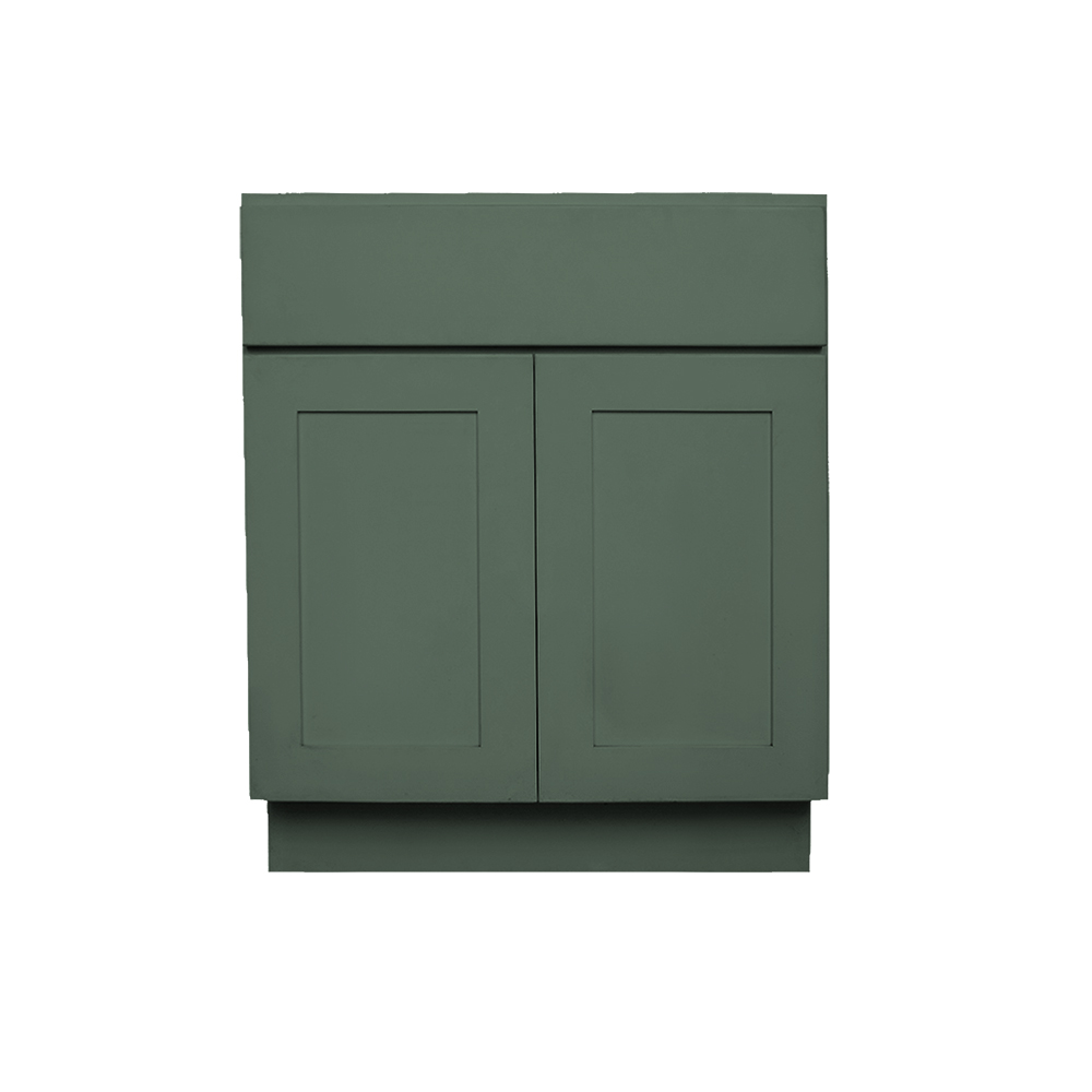 RELIABILT LS-SB-B36B Monroe 36-in W x 34.5-in H x 24-in D Basil Green Base Ready to assemble Plywood Cabinet (Recessed Panel Shaker)
