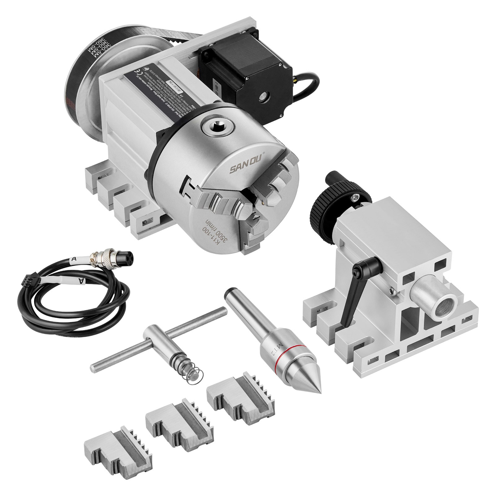 VEVOR - Dividing Head K11-100mm 3-Jaw Chuck CNC Router Milling Machine Rotational Axis 4th Axis...