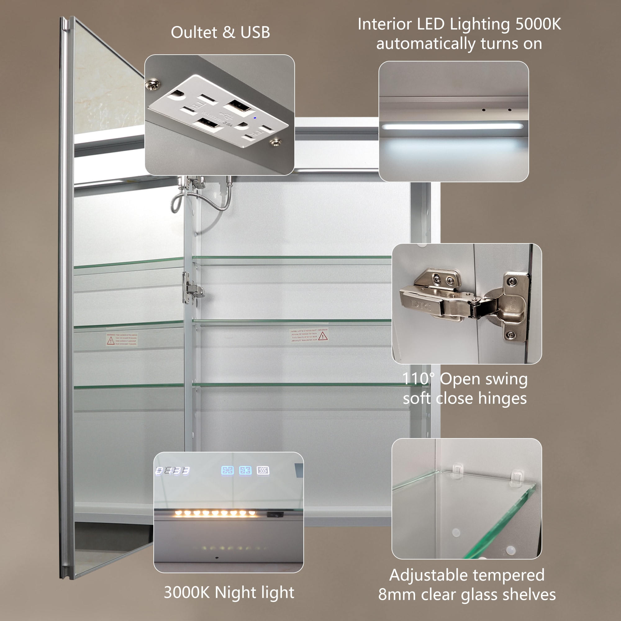 AAZJ JDEX-MC2032V4LX Bathroom-Medicine-Cabinets - View #4