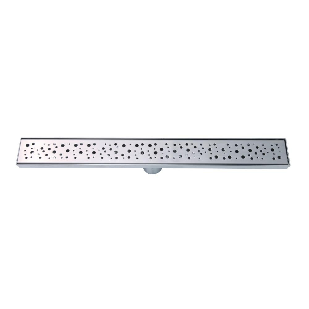 Brushed Stainless Linear Shower Drain Squares, 2.75 Wide