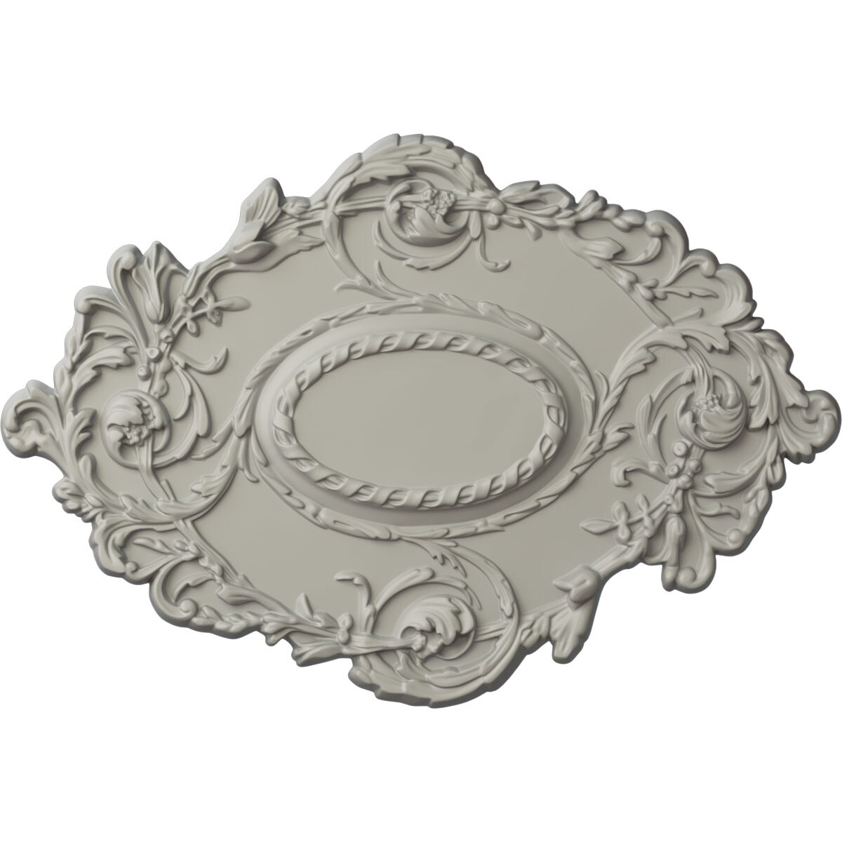 Ekena Millwork CM30KIPCF Kinsley Flowing Leaf 16.875-in W x 30.375-in L Painted Pot Of Cream Polyurethane Whole Ceiling Medallion