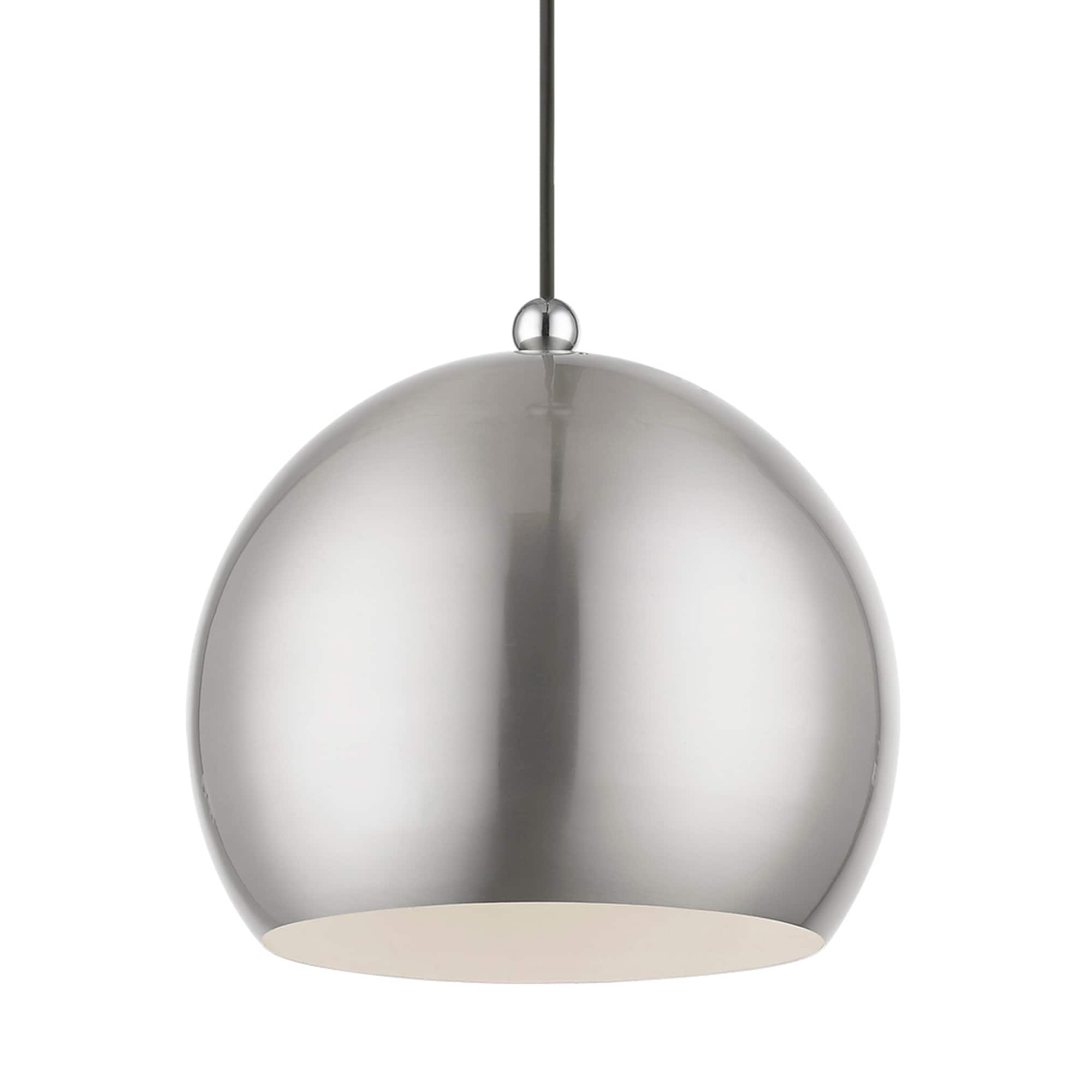 Stockton Brushed Nickel and Chrome Globe Pendant Light
