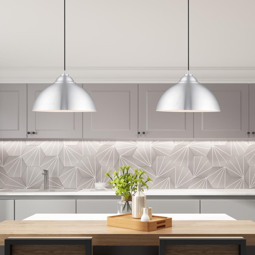 Brushed Aluminum Mini Pendant with White Underside