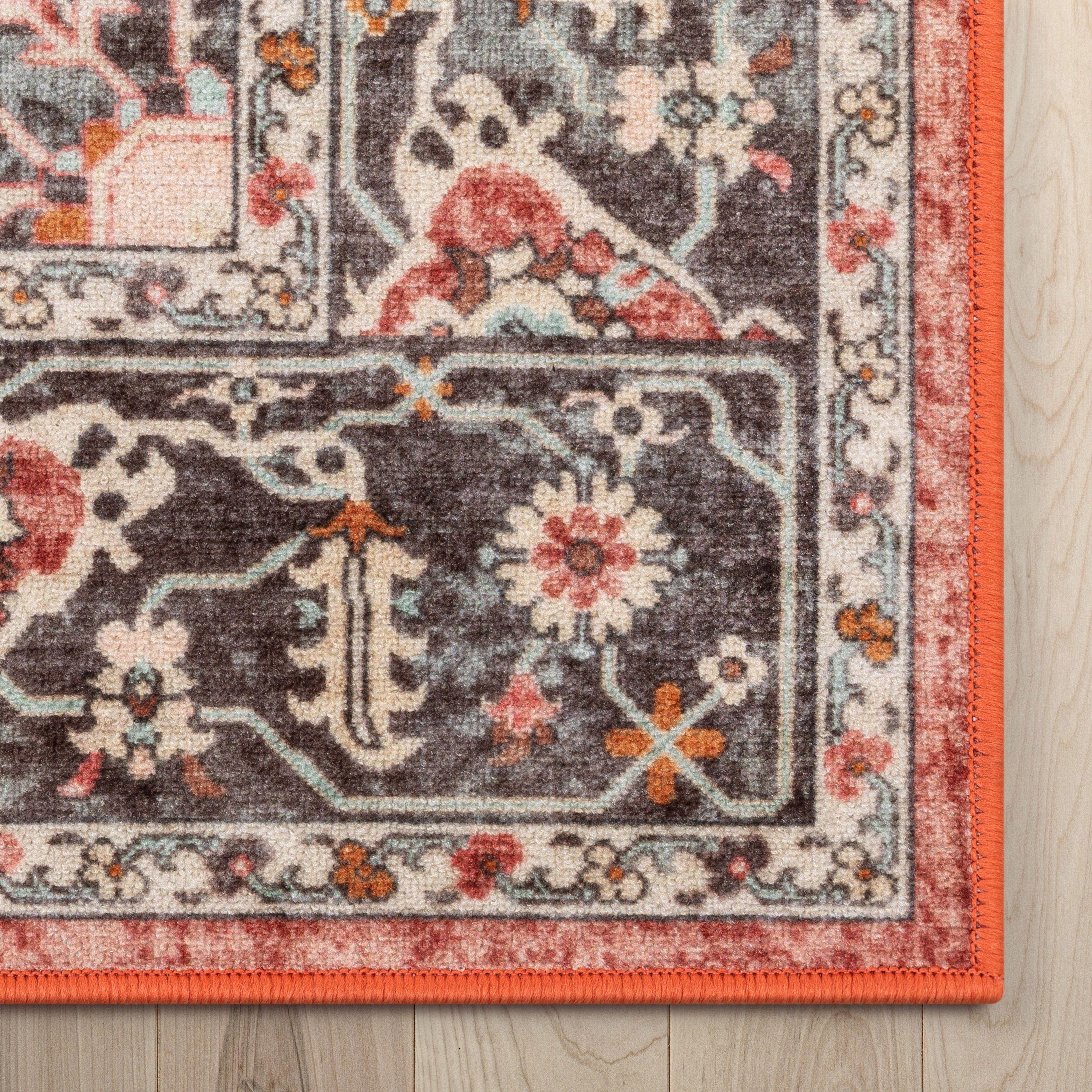Multicolor Medallion Synthetic Washable Area Rug 3'3" x 4'7"