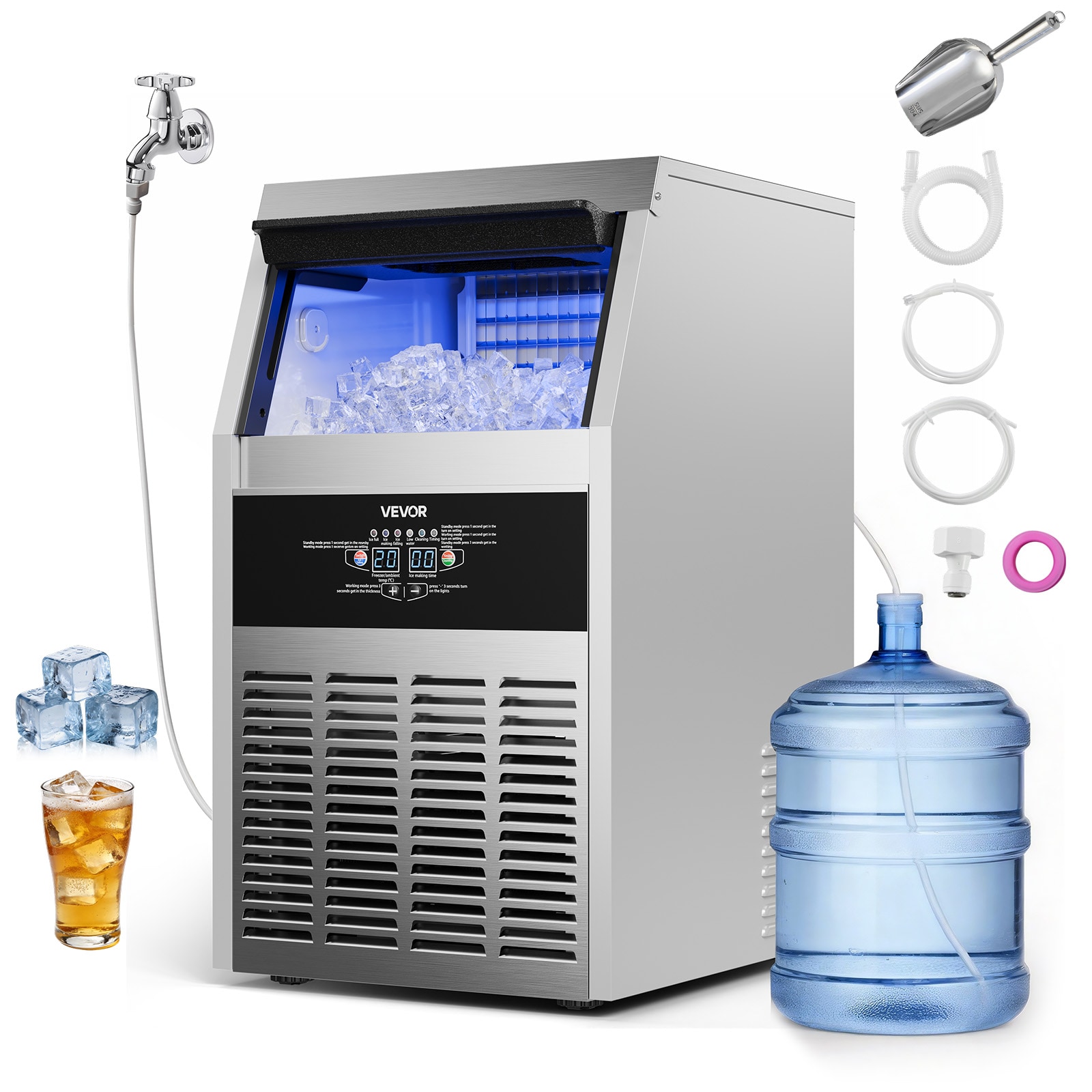 VEVOR 40KGSYZBJ00000001V1 Freestanding Ice Maker