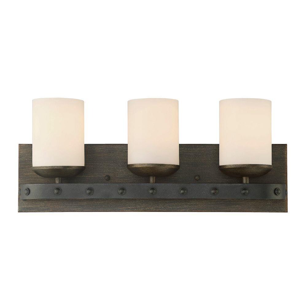  LW-SH511570 21-in 3-Light Reclaimed Wood Transitional Vanity Light Bar