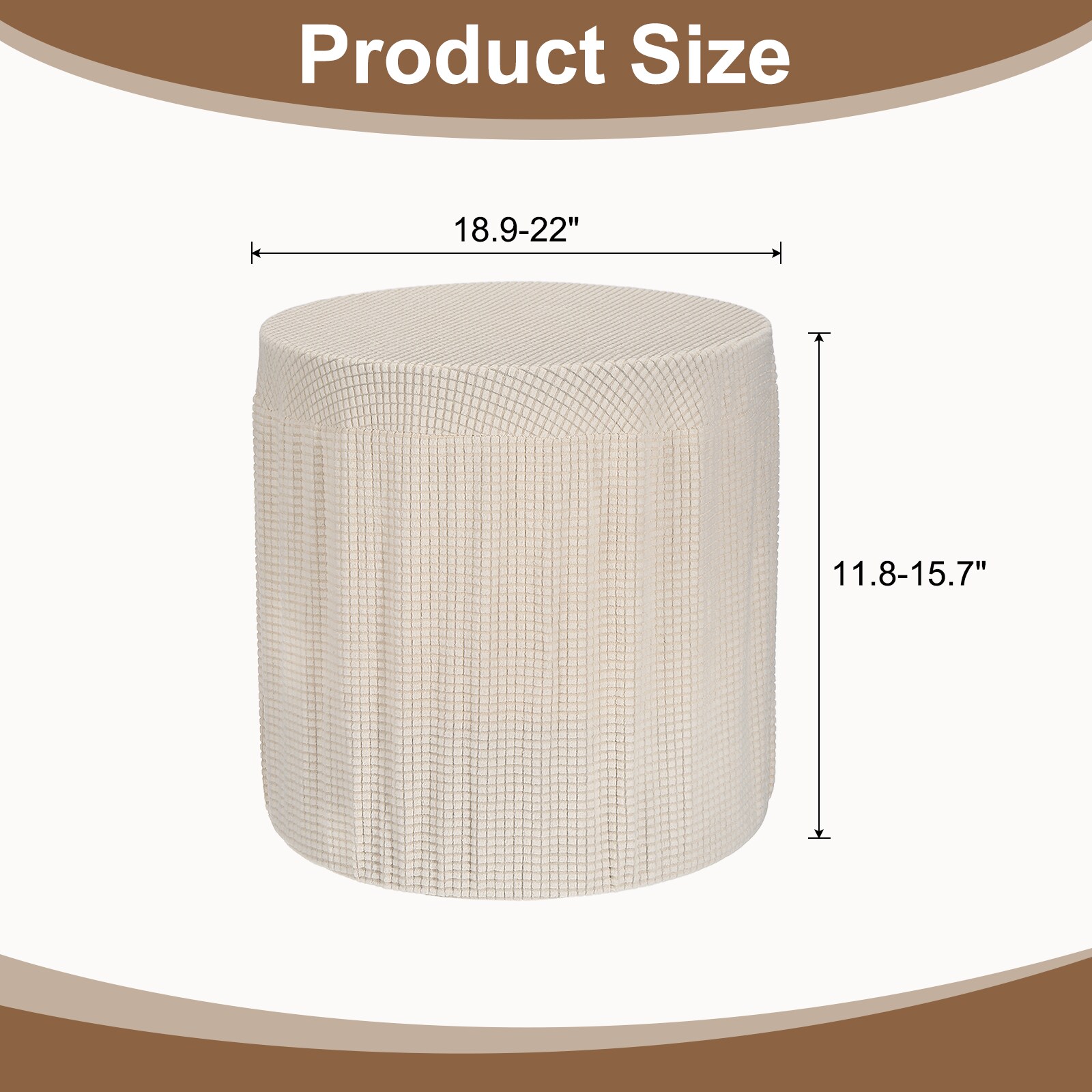 Unique Bargains Round Footstool Slipcover Stretch Foot Stool Protector ...