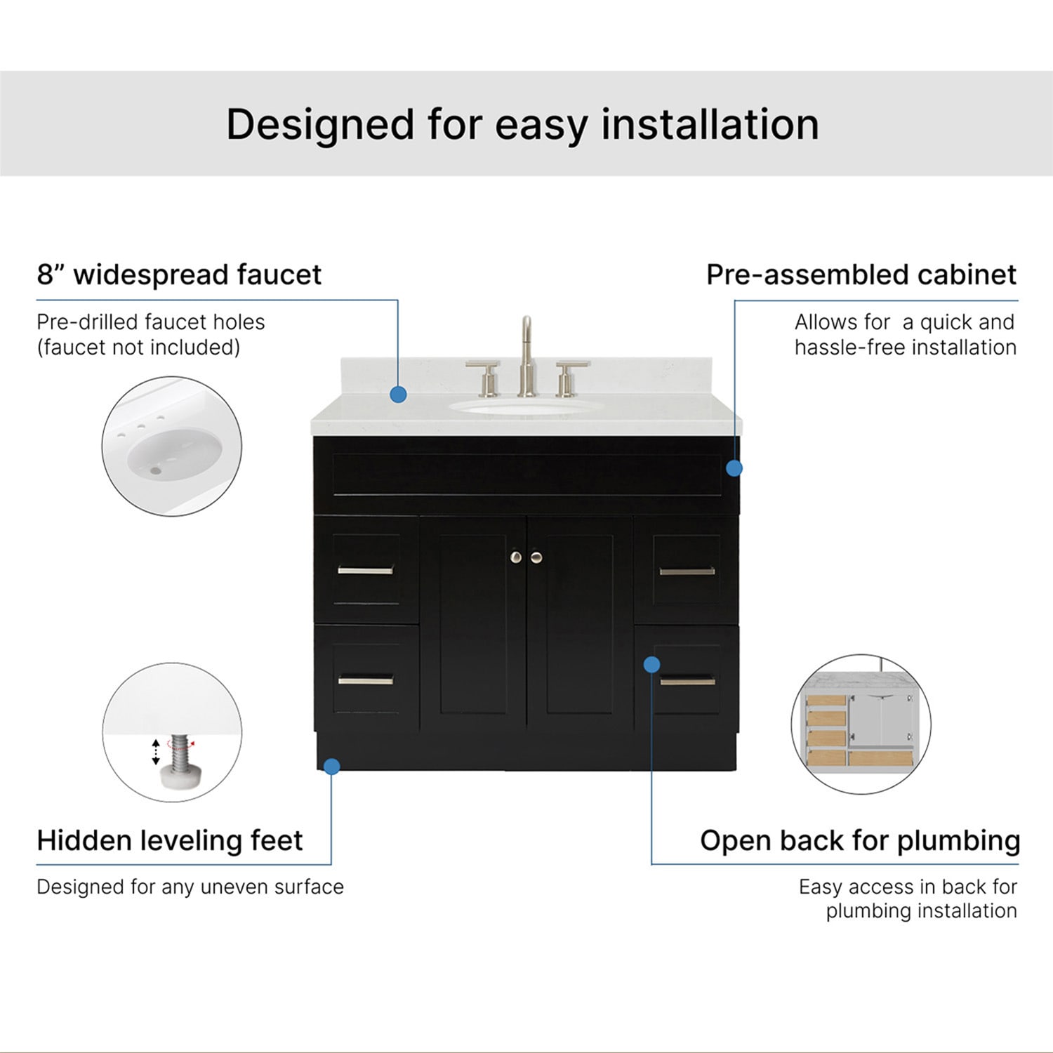 ARIEL F042SCQOVOBLK Bath-Vanity-Combo - View #6