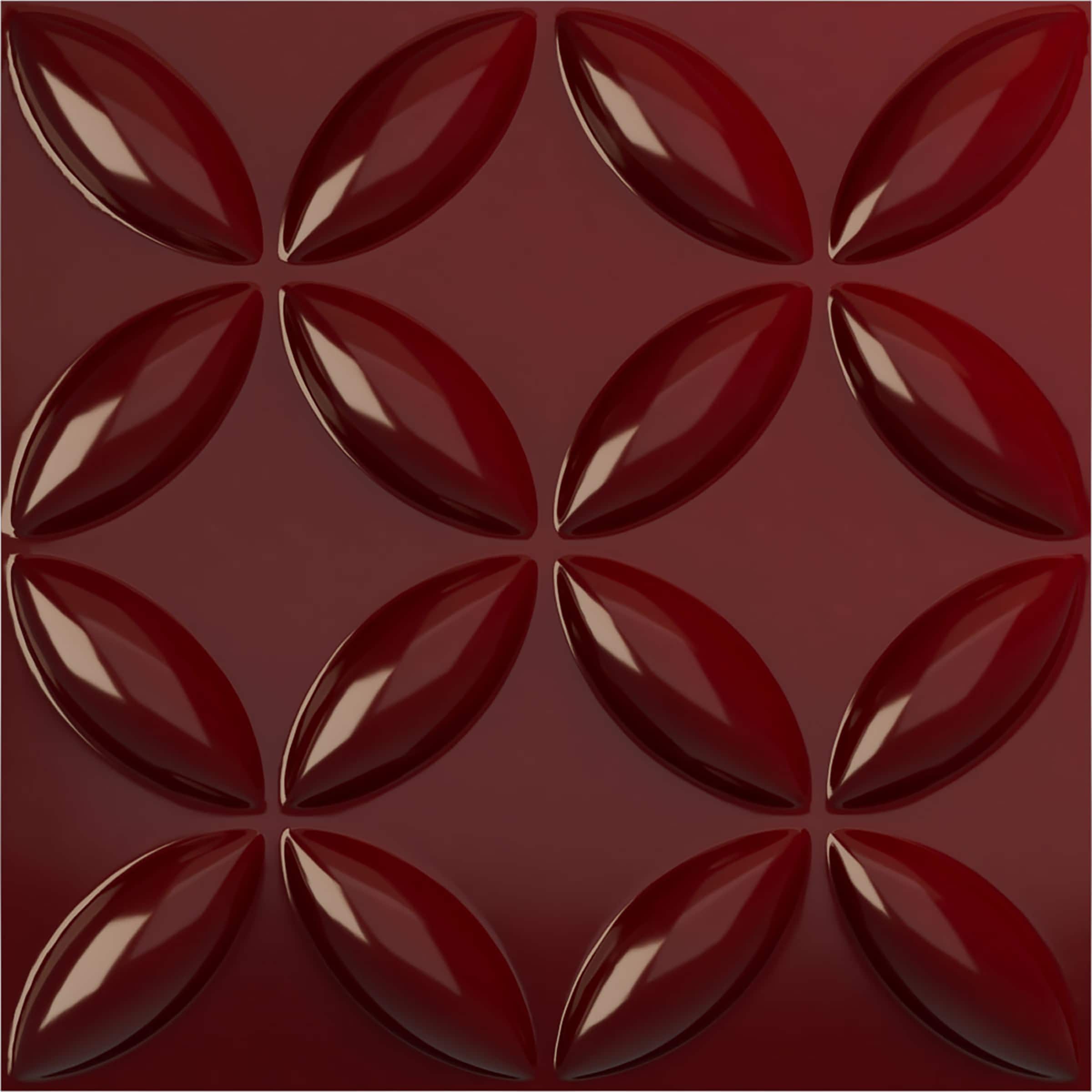 Ekena Millwork WP20X20WAHML 19-5/8-in x 19-5/8-in Embossed Paintable/Stainable Red PVC Wall Panel (