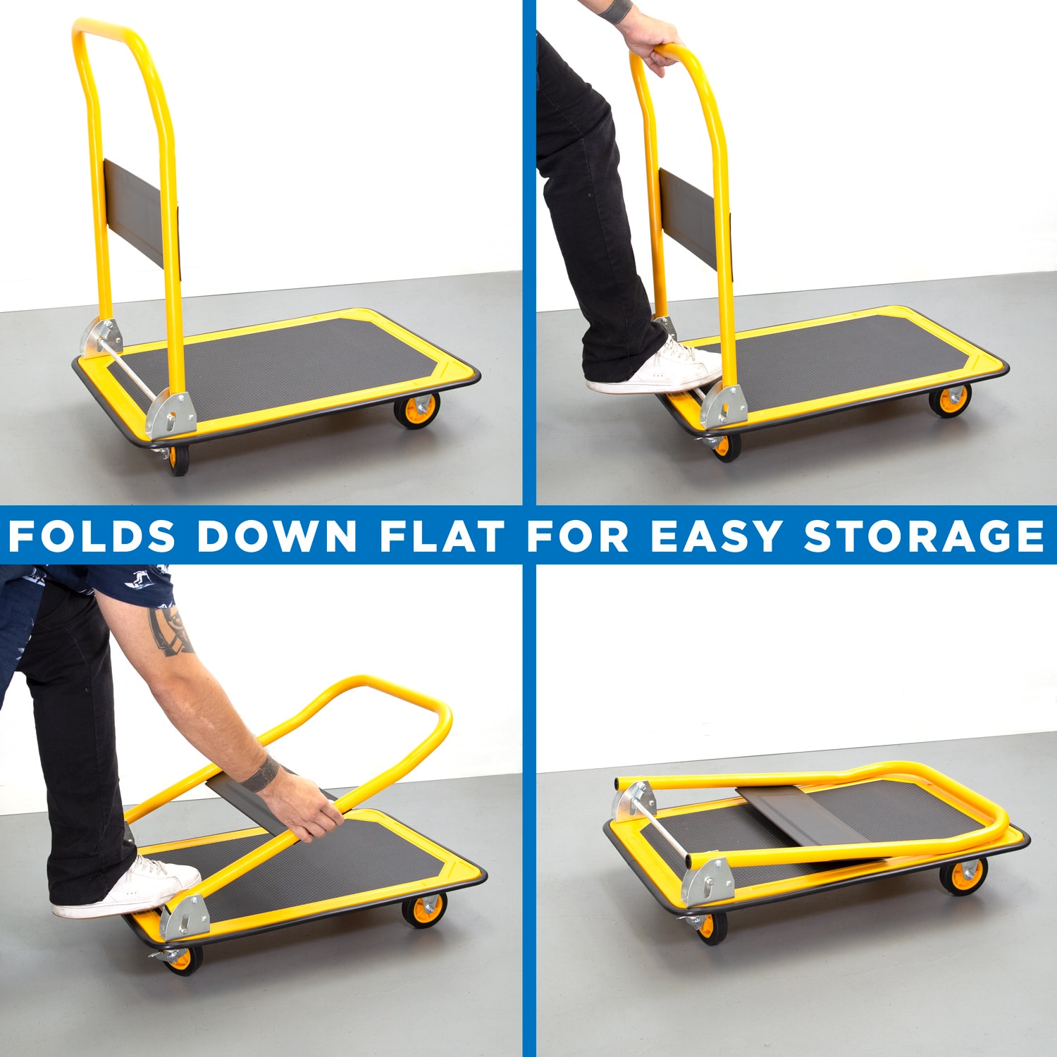 Mount-It! Foldable Aluminum Dolly with 330 lbs Capacity, Anti-Skid 