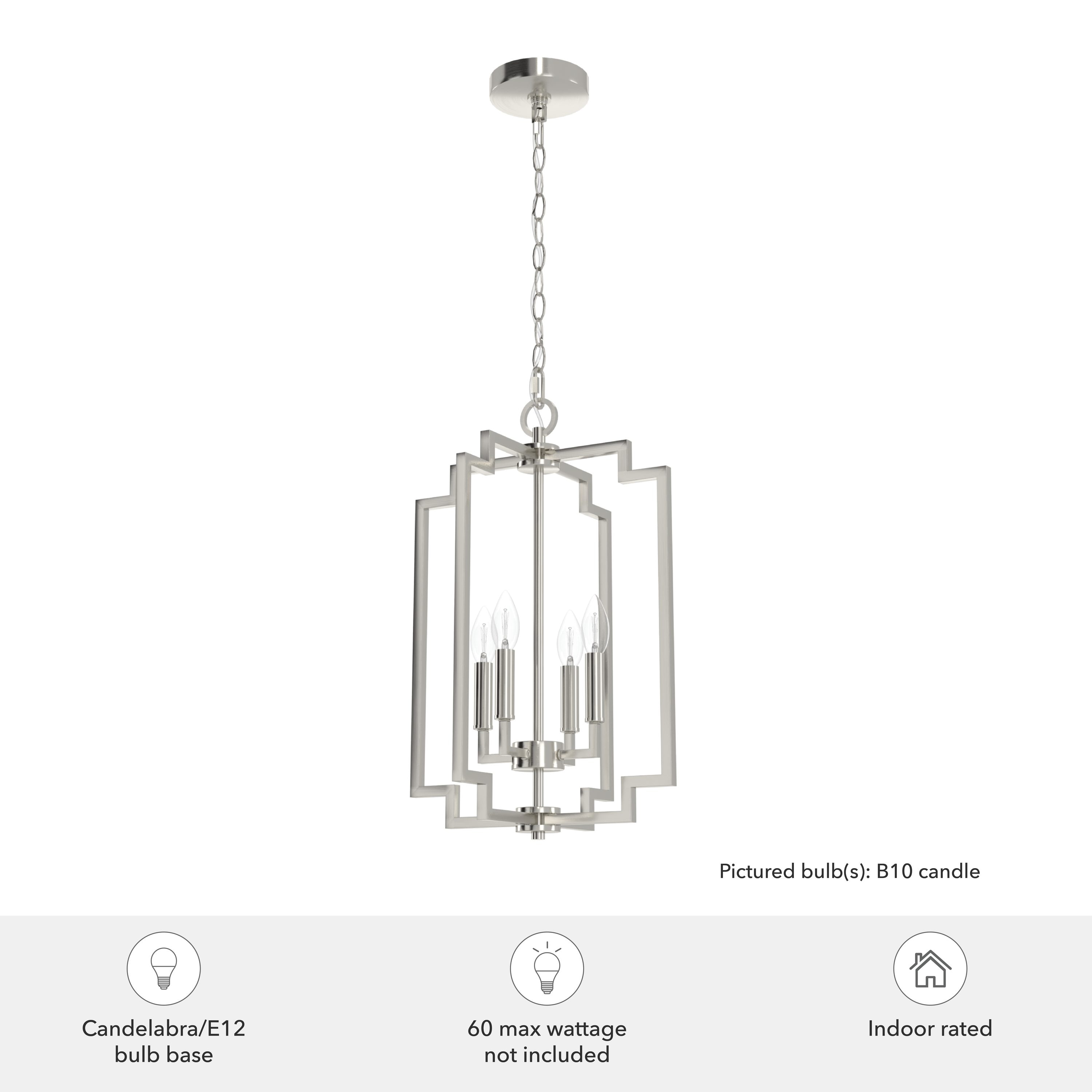 Zoanne Brushed Nickel 4-Light 14" Pendant