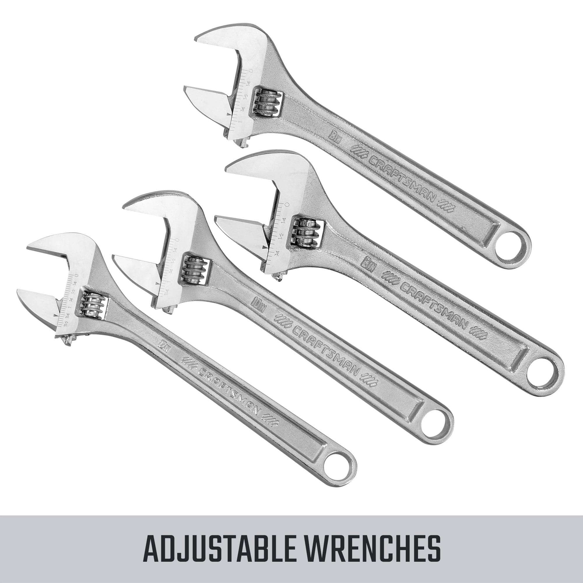 CRAFTSMAN 10-in Steel Reversible Jaw Adjustable Wrench
