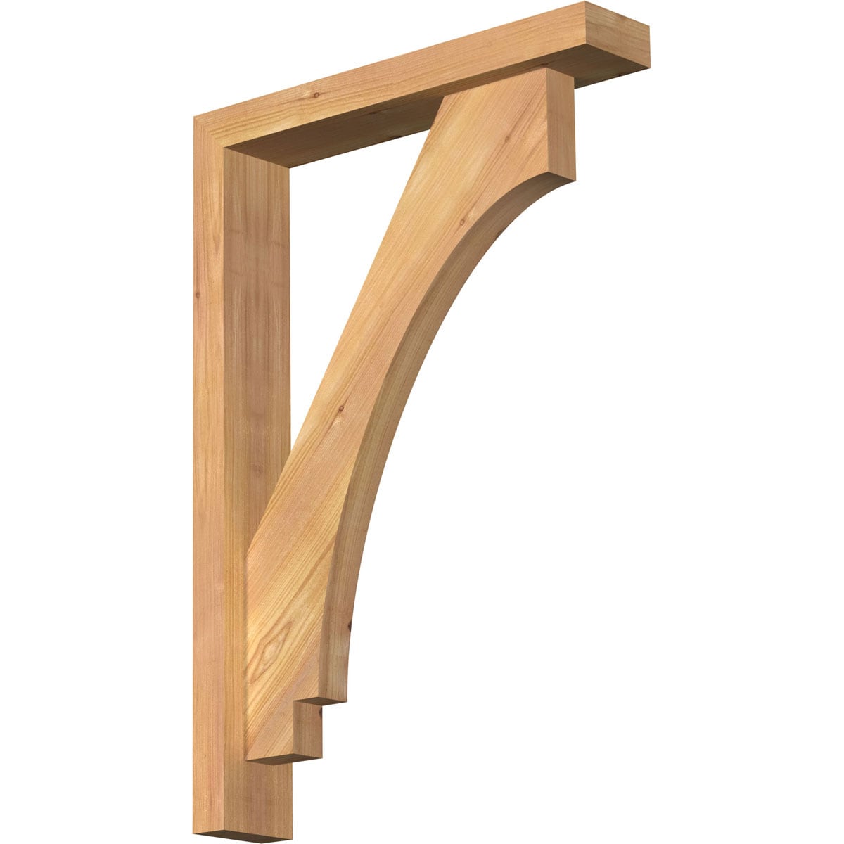 Ekena Millwork 1462714 Imperial Block Smooth Bracket with Offset Brace Western Red Cedar Wood Standard Bracket