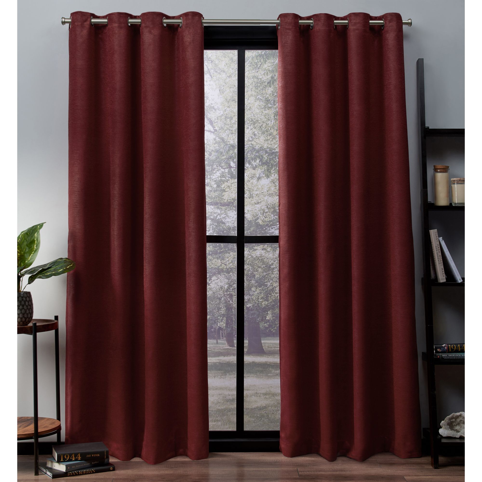 Exclusive Home EH8207-05 2-84G 84-Inches Chili Room darkening Interlined Grommet Curtain panel pair