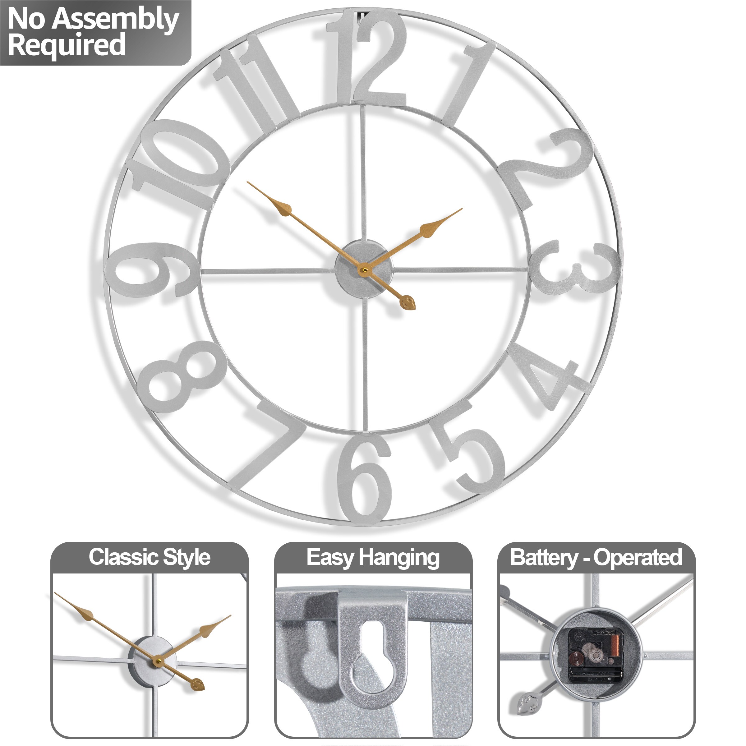 SORBUS 192405405402 Indoor-Outdoor-Clocks - View #4