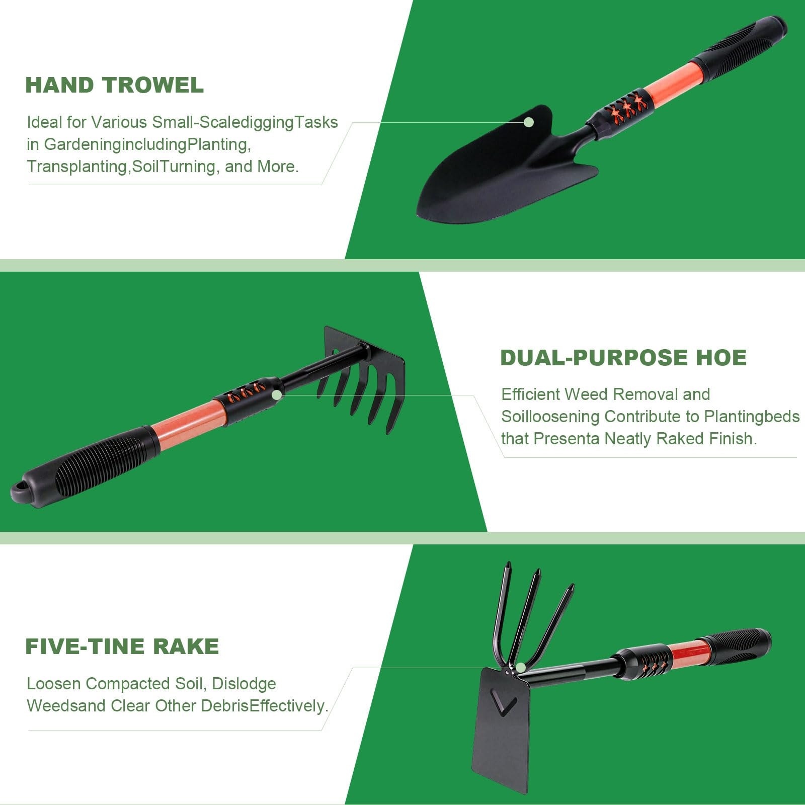 Etokfoks 4 Pack Garden Tool Set Stainless Steel Heavy Duty Hand ...