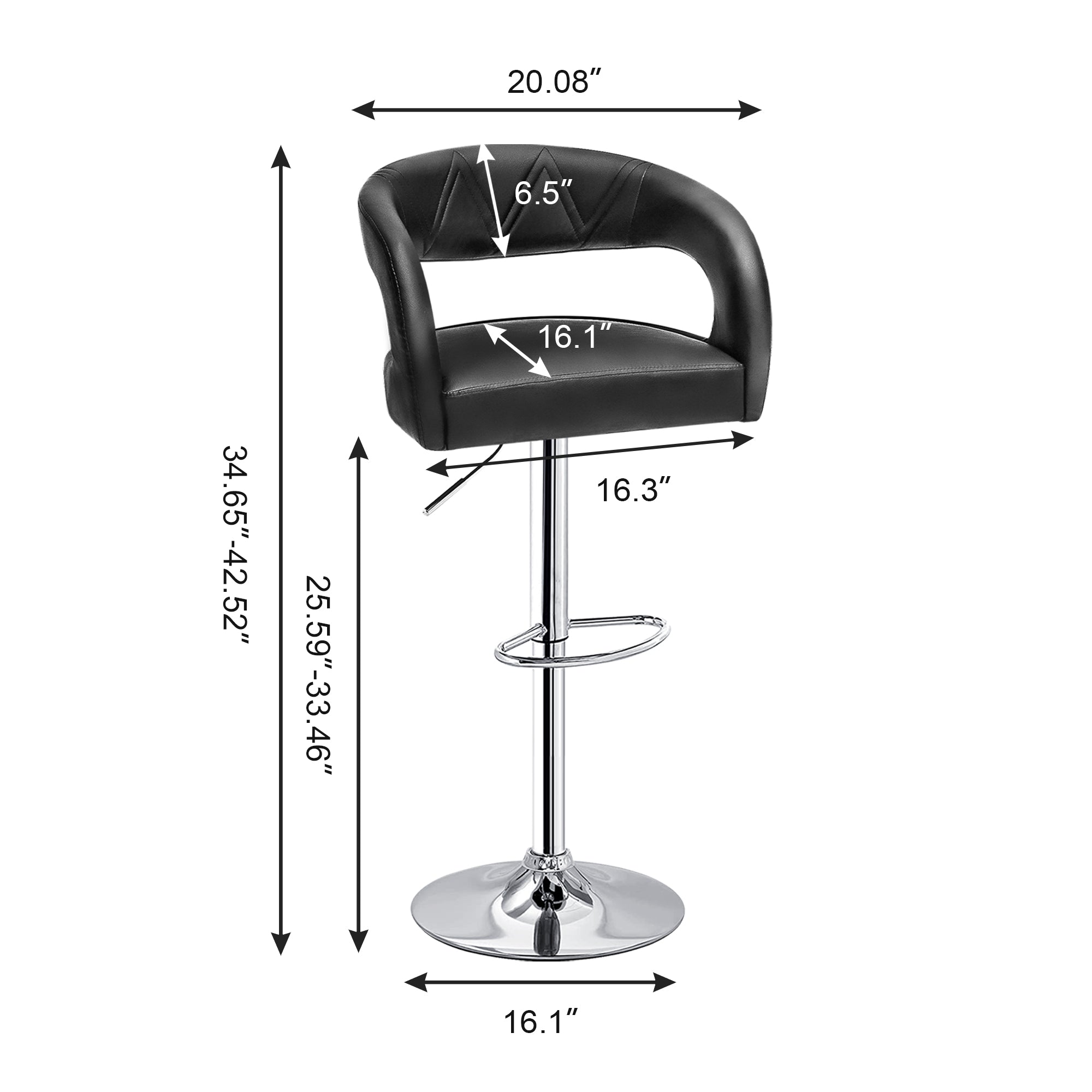 Vecelo LOE-C13-BLK stools - View #3