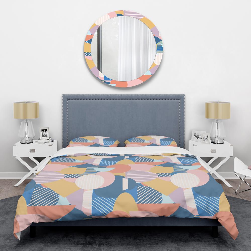 Designart BED24414-K 3-Piece Blue King Duvet Cover Set