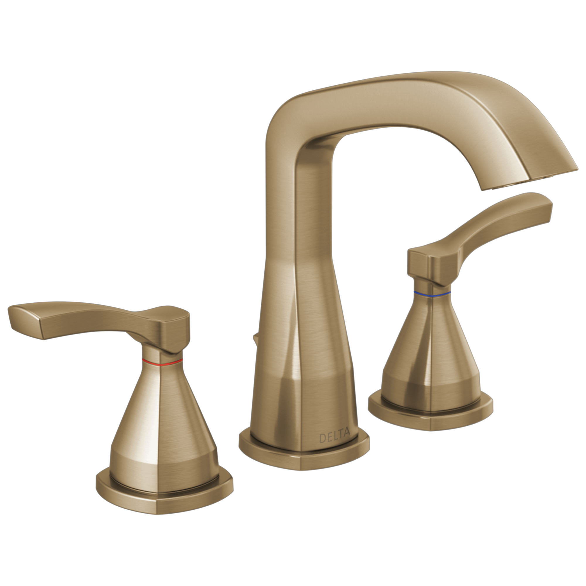 Delta 35776-CZMPU-DST Stryke Champagne Bronze Widespread 2-handle WaterSense Mid-arc Residential Handle Bathroom Sink Faucet with Drain