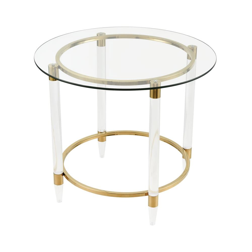 ELK Home 1114-324 Pharoah's Chariot Gold-plated Metal Round Glam End Table