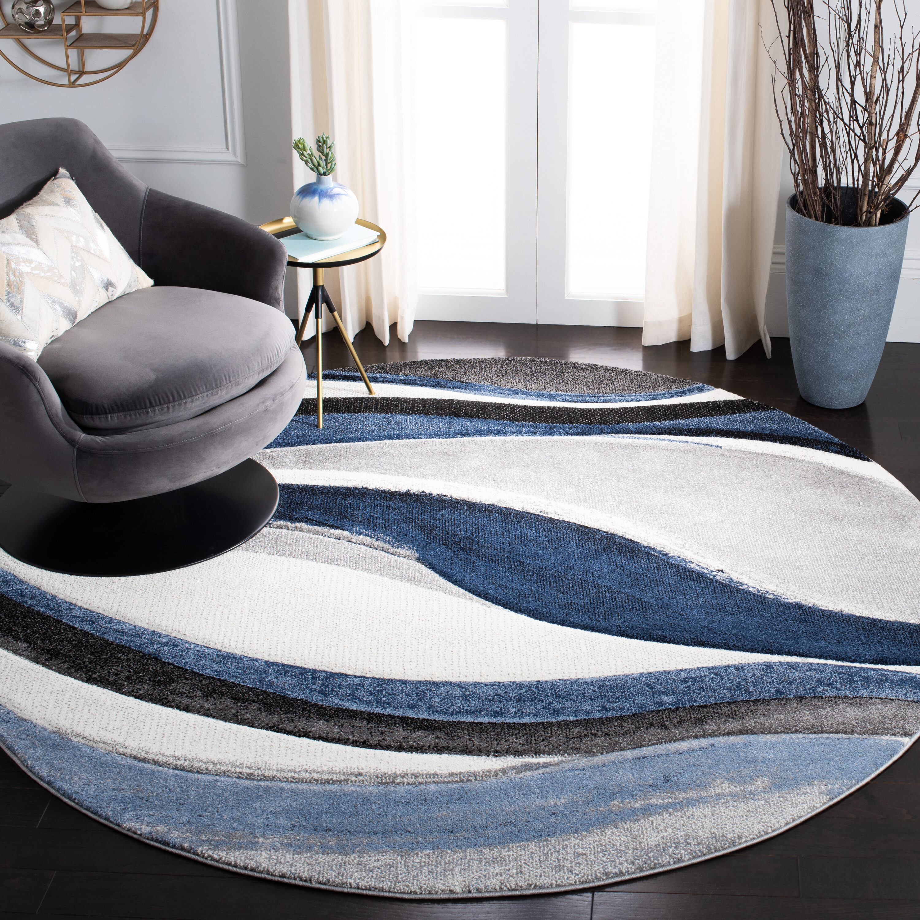 Safavieh - Hollywood 766F Grey/Blue 8 x 8 Area rug