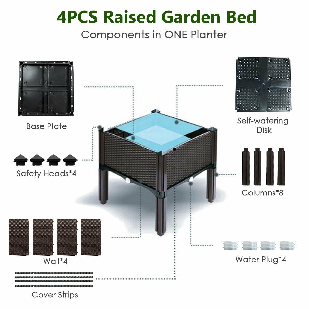 Forclover CTWY-OP70301BN Raised-Planter-Boxes - View #5