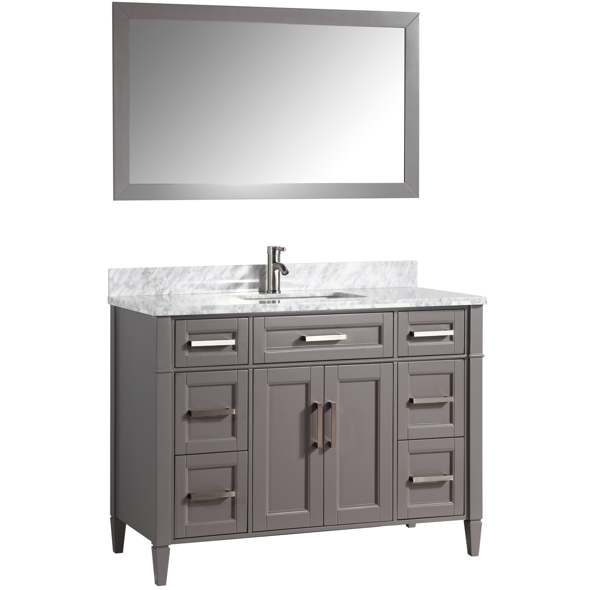 Vanity Art Savona 60-in Silver Grey Undermount Single Sink Bathroom ...