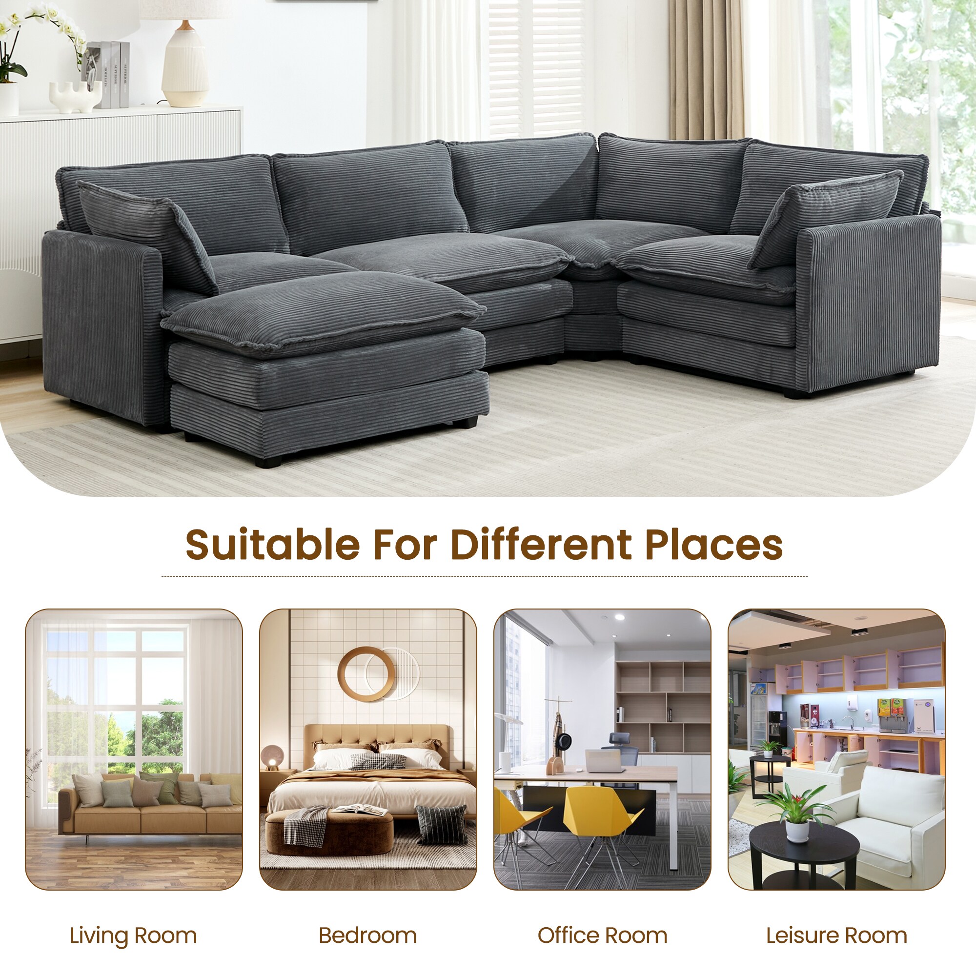 VOUA SAF-XNECW3-BL Sofas-Loveseats - View #5