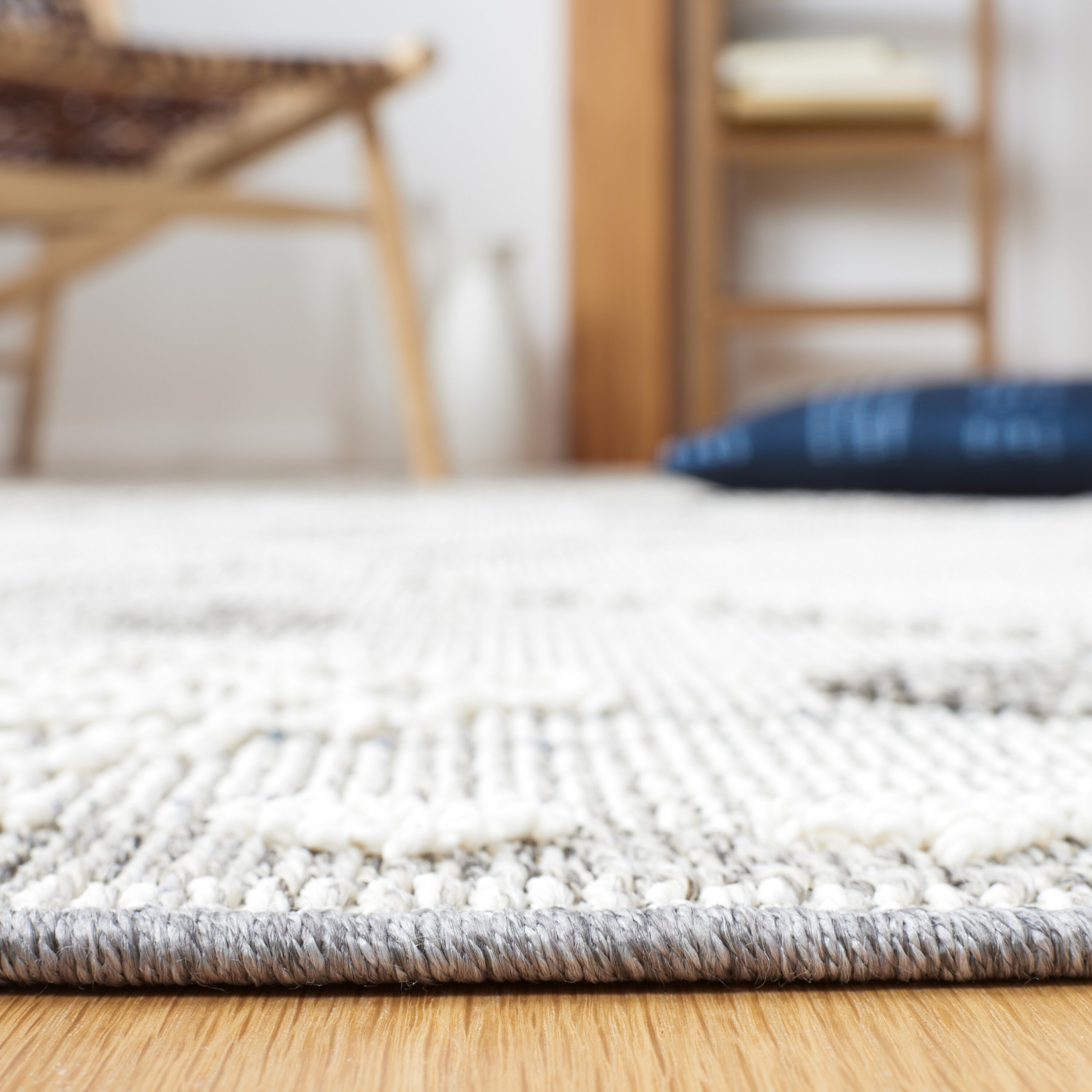 Gray Synthetic Stain-Resistant Non-Slip Washable Rug 54" x 16"