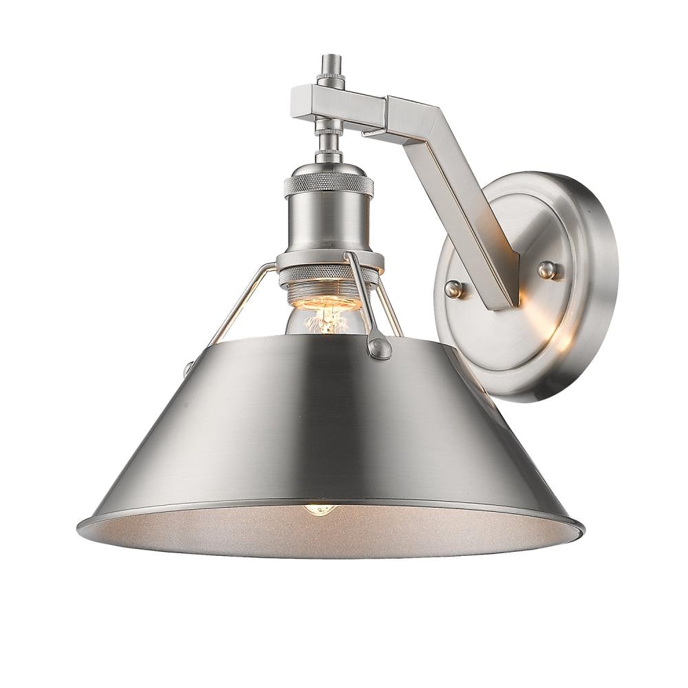 Transitional Pewter 10'' Direct Wired Sconce with Partial Shade