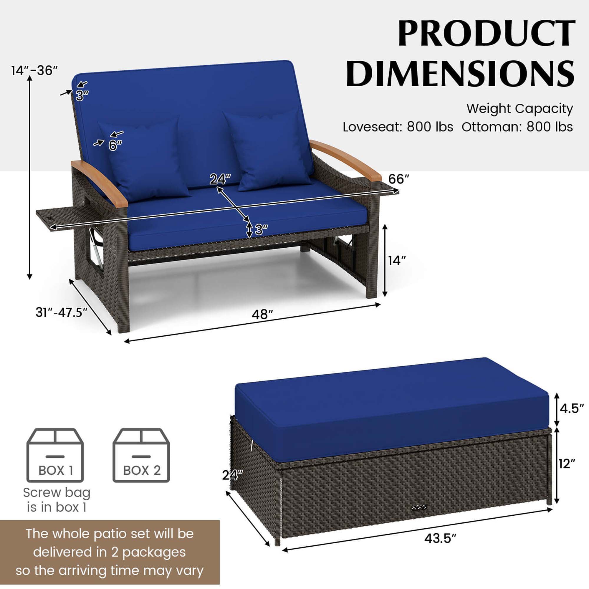 Costway HCST00137 Patio-Sofas-Daybeds - View #2