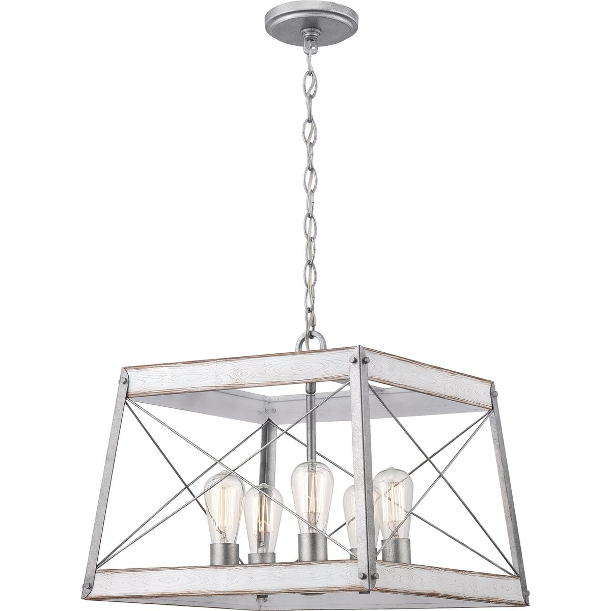 SINGLE CEILING LIGHT With FOLDED BARS AND NO GLASS/3 COLORS/ COUNTRY LIGHTING 