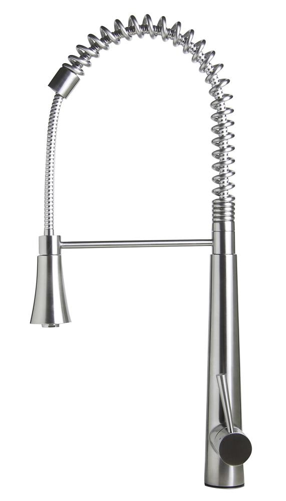 Stainless Steel Commercial Spring Kitchen Faucet with Pull Down Spray