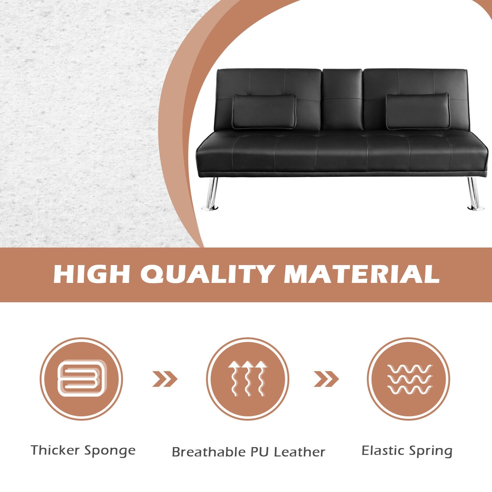 WELLFOR HW-HWY2-66915BK futons - View #9