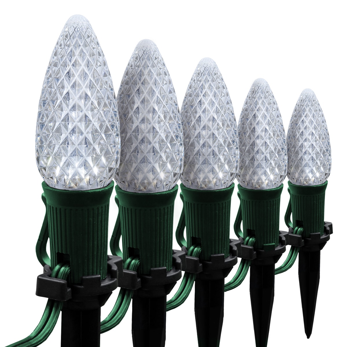 Wintergreen Lighting 81150 50-Marker White Light Bulb Christmas Pathway Markers