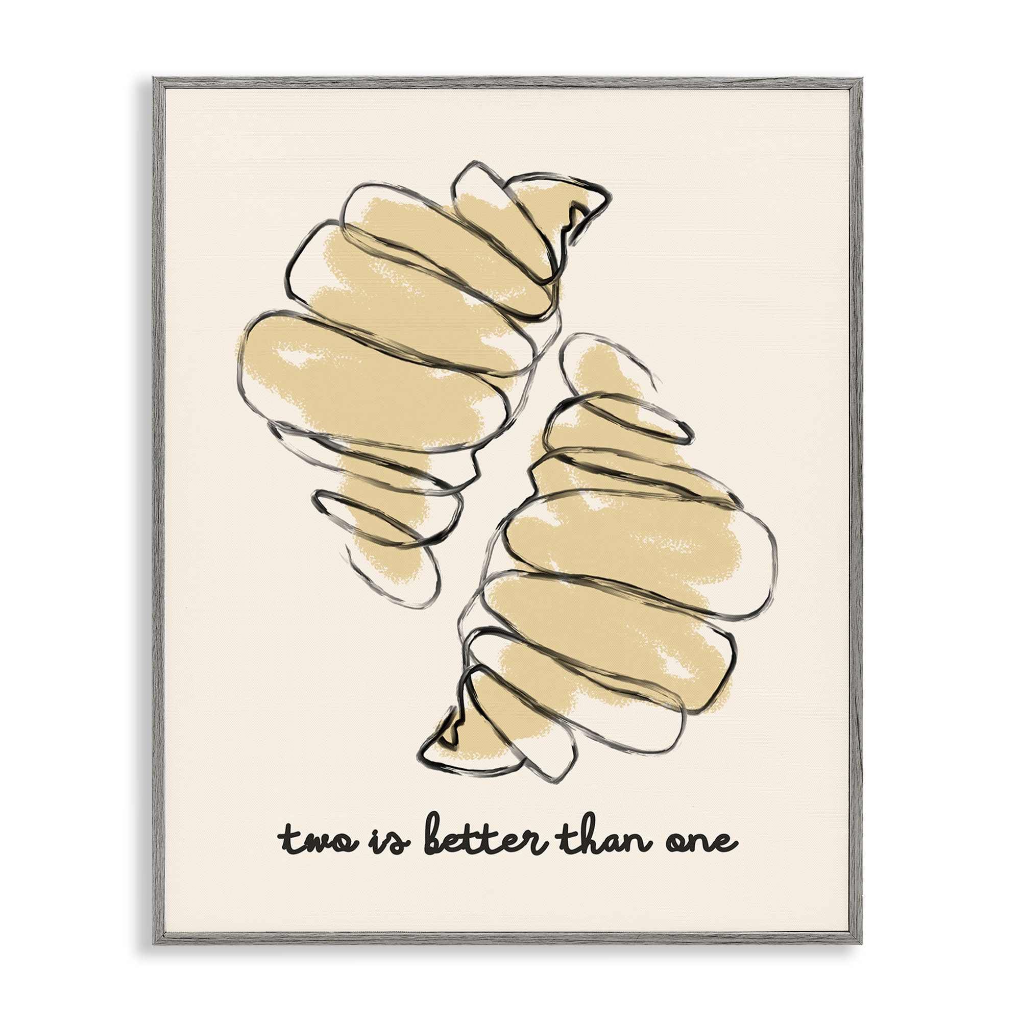 Stupell Industries BT-131-GFF-16X20 Croissants with French Phrase Gray Framed Giclee Art By Lil' Rue 16 x 20