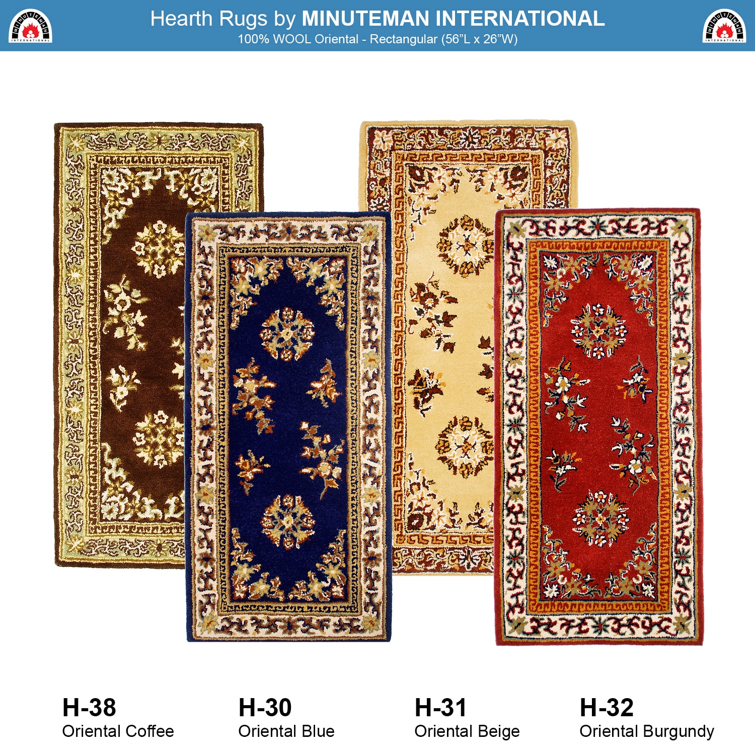 Elegant Burgundy Oriental Hearth Rug in Handmade Wool, 56"x26"
