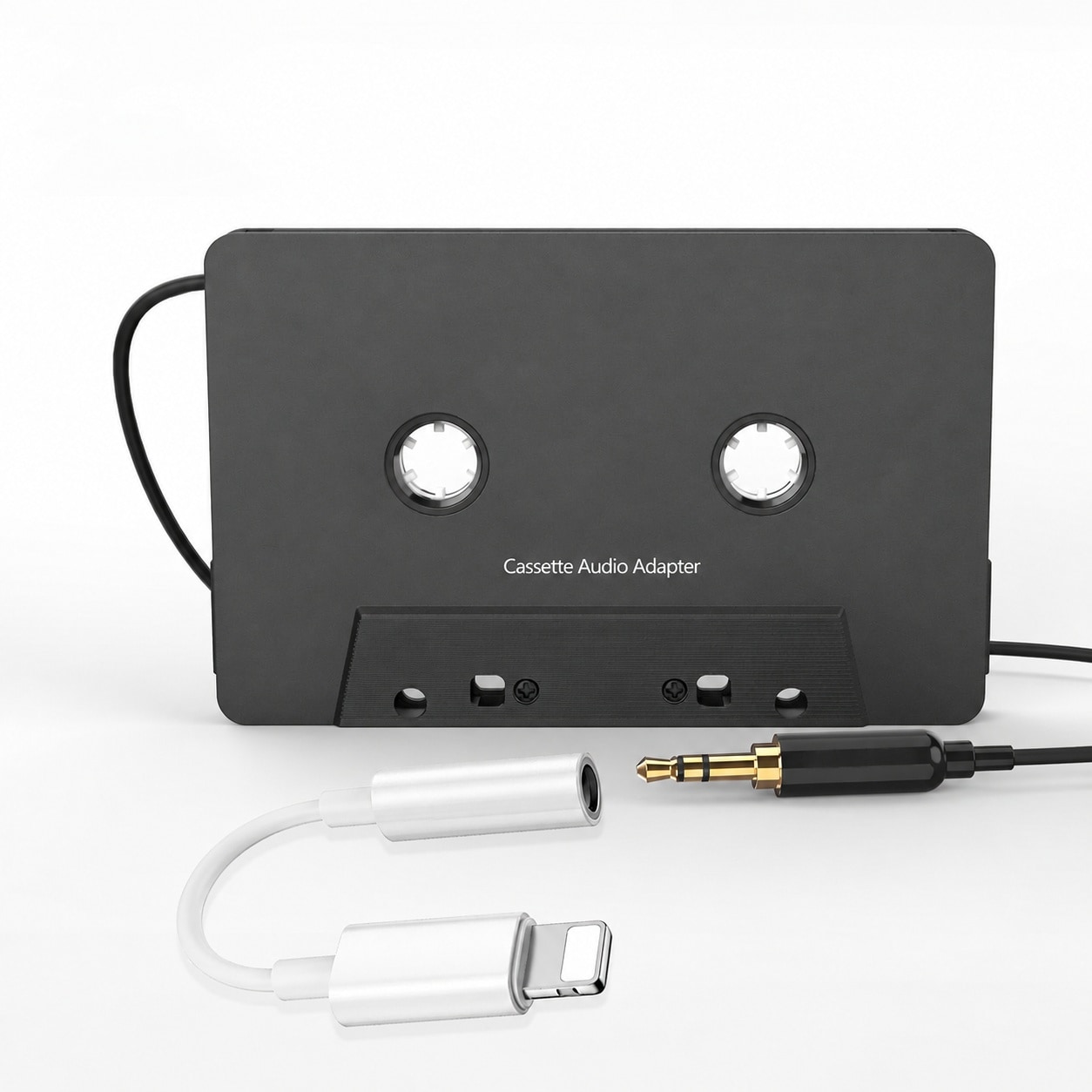 Etokfoks metal cassette aux adapter with 3 5mm headphone jack black compact 5 47 x 2 76 x 0 63 in size for vintage car tape decks 1 pack #LET8CC9Q7