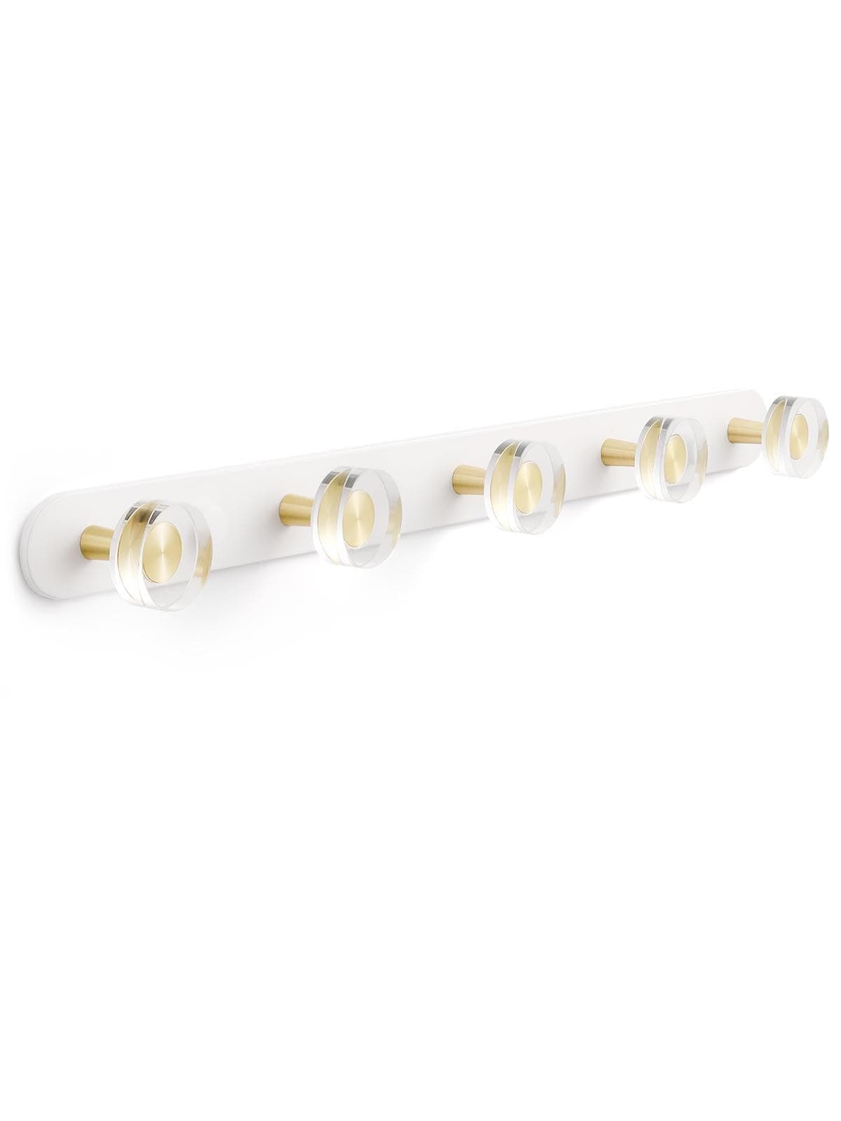 Aoibox  Wall Mounted Crystal Coat Rack 16 5 in White Zinc Alloy Towel and Robe Hooks for Bathroom and Kitchen