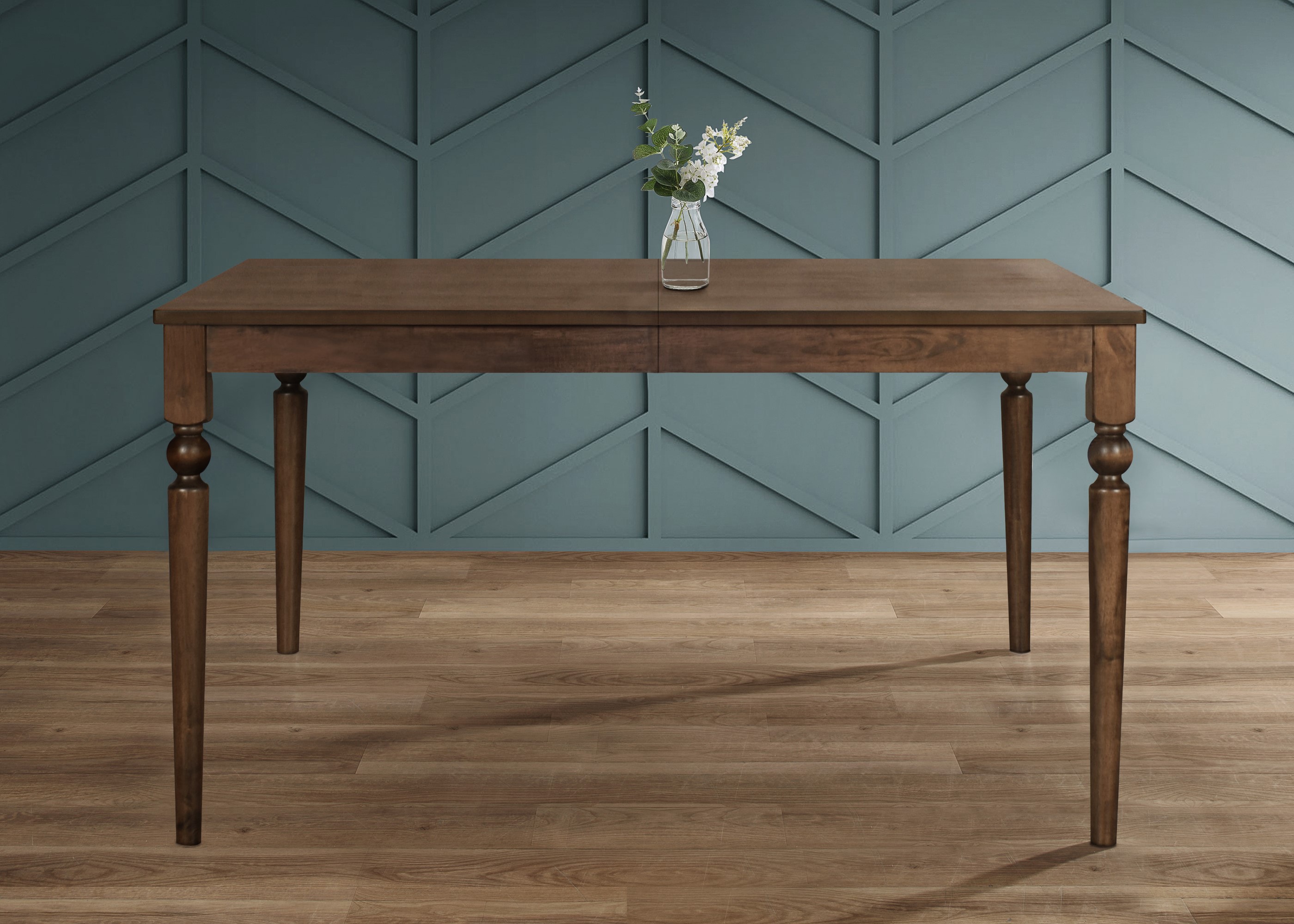 Home Design 60018-321 Beckley Brown Transitional Dining Table, Wood with Brown Wood 59.1-Inches L x 29.5-Inches H