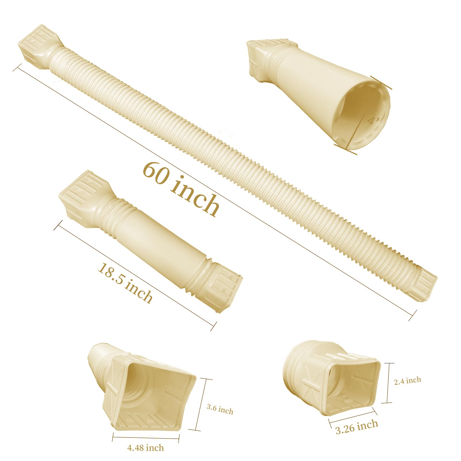 Etokfoks 2 pack flexible rain gutter downspout extension pipes PP ...