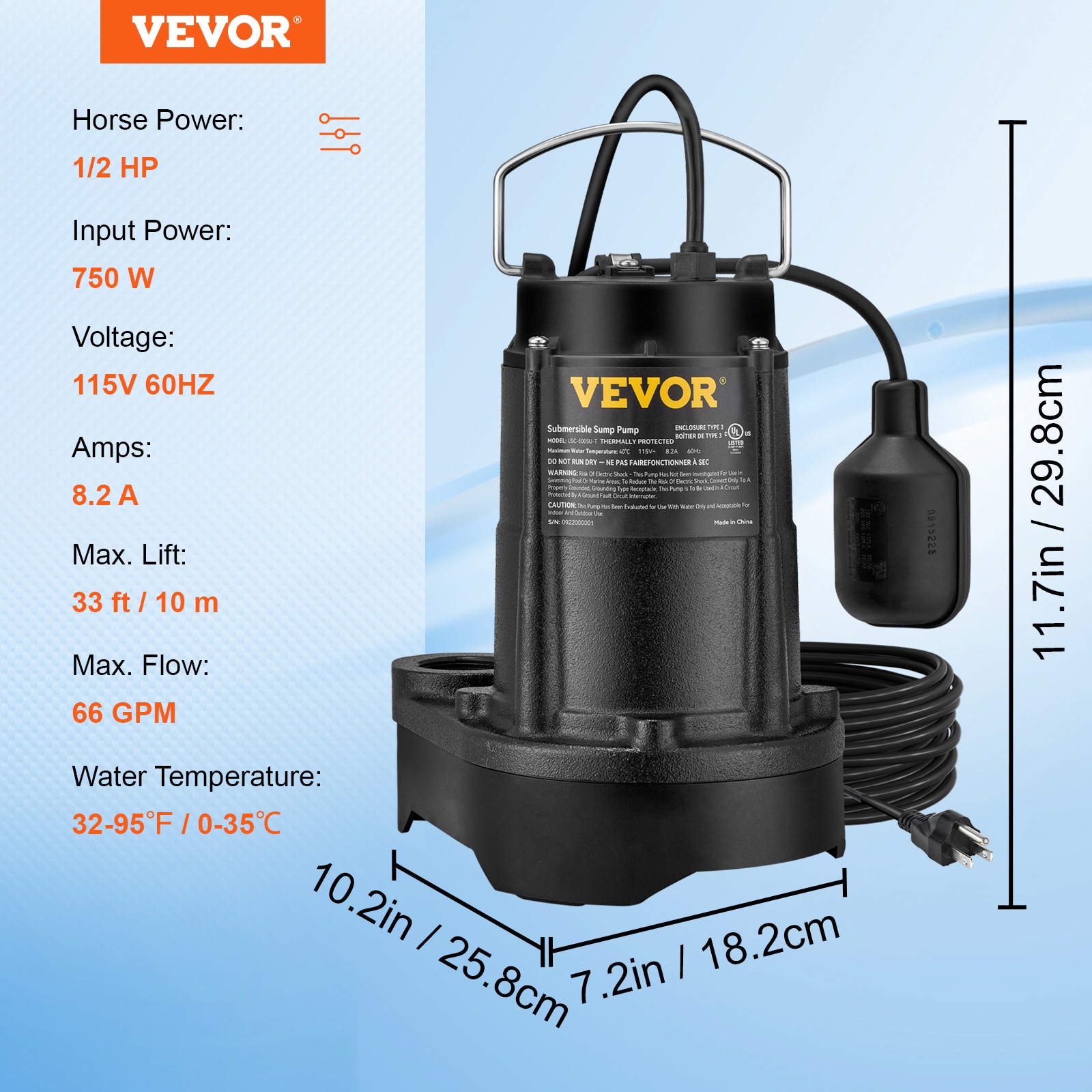 VEVOR WSBZT05HP110V0T0WV1 pumps - View #7