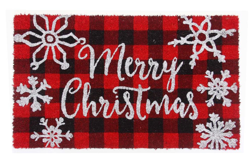  JJ-WG-XMSGLTR 2-ft x 3-ft Multi Coir Rectangular Indoor Decorative Winter Door Mat