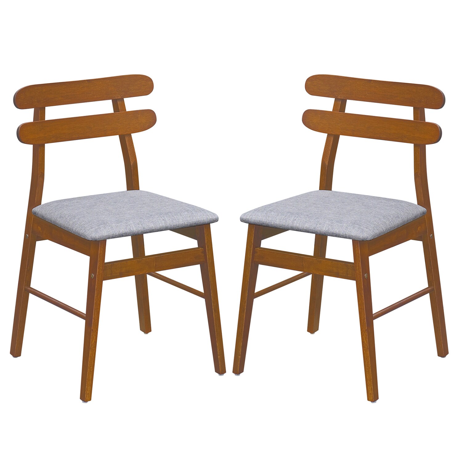 Slickblue Modern Upholstered Padded Dining Chairs Curved Back Wood Legs ...